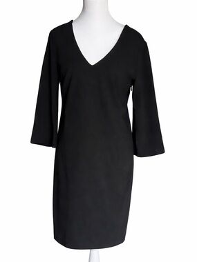 TRINA TURK MALBEC Black Dress Size Small V Neck Cut Out Back